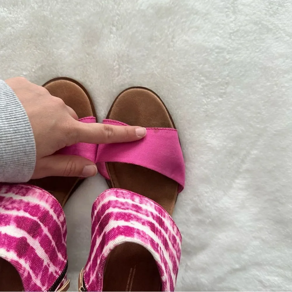 TOMS Majorca Cutout Sandal Fuscia Rose Women’s Size 12